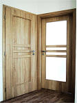 Interiérové dveře a obložková zárubeň, Dveře Horizont H2 a HK8, CPL Bardolino, sklo Matelux, příčka 65 mm